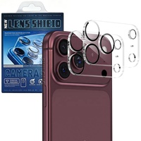 Protection d'objectif d'appareil photo en verre trempé pour iPhone Duo 18 Pro Max, dureté 9H, Ultra HD, anti-rayures, compatible avec les coques, avec emballage