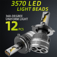 Phare LED universel A100 H4 H7 LED 10000lm 100W, phares puissants H1 H11 9005 9006 H3 9012, ampoule LED en aluminium pour voiture