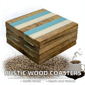 Sous-verres classiques faits à la main en bois naturel, diamètre 100 mm, durables, légers, antidérapants, écologiques, épaisseur 8 mm, pour la maison et le bureau - Product Image 2