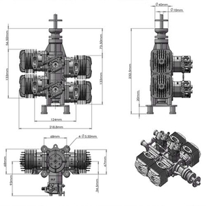 Động cơ xăng máy bay điều khiển từ xa DLE120 T4, 4 xi-lanh, 2 thì, xả khí bên, làm mát bằng gió tự nhiên, dung tích 120CC - Product Image 6