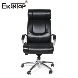 Chaise de direction ergonomique en cuir Sinonis avec soutien lombaire réglable, dossier haut, pivotante, confortable et rembourrée - Product Image 1