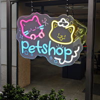 Enseigne au néon pour animalerie. Lampes au néon suspendues décoration murale Art boutique de fournitures pour animaux de compagnie chat chien chiots soins lavage robes magasin