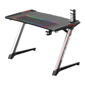 Ordinateur ergonomique <span class=keywords><strong>bureau</strong></span> à domicile s Z en forme de PC <span class=keywords><strong>Gamer</strong></span> bureaux pieds de table en aluminium postes de travail tables de jeu robustes avec lumières RVB - Product Image 2