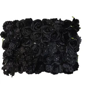 QSLH-A3337 Floral Wedding Wall Black Flowers Wall For Wedding Rose Wall