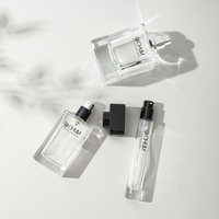 Conception unique 10ml 30ml 50ml rond carré petit personnalisé rechargeable vide avec pulvérisateur à sertir bouteille d'emballage de parfum en verre de luxe