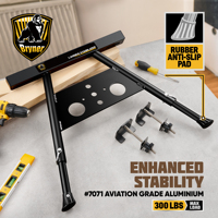 Échelle de nettoyage de toiture en aluminium galvanisé de qualité aéronautique, support de 300 lb avec plateau porte-outils, pieds réglables de 22 à 29,5 pouces avec patins en caoutchouc
