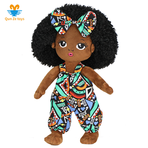 Muñeca Africana hecha con tela Girl Baby Fashion Play Reborn Doll Baby Human Plush African Doll Set para niñas