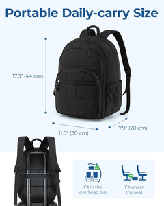 Custom Quilted Puffer <b>Backpack</b> Lightweight Multi Pocket Nylon <b>Backpack</b> Casual Daily School <b>Travel</b> <b>Backpack</b> <b>for</b> <b>Women</b> - Product Image 3