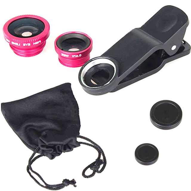Portable Cell Phone Camera Compatible 20mm Wide Angle Lens Phone Clips 25mm Fisheye Lens 3 Phone Lens Kits