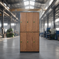 Armoire en acier à 6 portes avec serrure à clé, structure assemblée, imperméable, couleur personnalisable, pour école, gymnase, personnel, supermarché, magasin, casier