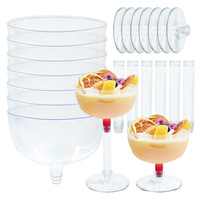 Verres à cocktail populaires Tengqun en plastique ABS à tige fine, gobelets à martini et coupes pour fêtes, origine Chine