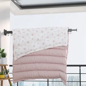 Cintre pliable et extensible en alliage d'aluminium pour l'intérieur et l'<span class=keywords><strong>extérieur</strong></span>, séchoir <span class=keywords><strong>à</strong></span> <span class=keywords><strong>linge</strong></span> mural Organisateur de vêtements pour la salle de bain - Product Image 2