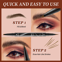 Crayon pour les yeux noir à double embout à quatre pointes, crayon pour les sourcils imperméable, microblading, crayon pour les sourcils longue durée, marque privée
