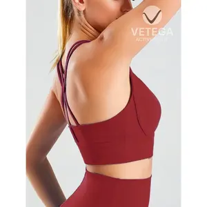 Sujetador Deportivo Vetega para Mujer, Sujetador Deportivo con Tirantes Cruzados en la Espalda, Sujetadores Deportivos Acolchados con Copas Extraíbles - Product Image 2