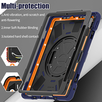Étui pour tablette robuste pour iPad Pro 11 pouces 2024 avec béquille porte-crayon antichoc housse de protection en Silicone