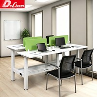 Structure de bureau debout réglable en métal, à montage double, pour chambres d'hôtel et bureaux modernes