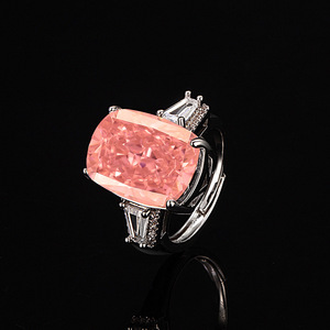 Top Selling Ice Out High Carbon Diamond Jewelry Women 2026 Copper 12*16mm Cubic Zirconia Bling <b>Statement</b> <b>Rings</b> For Women - Product Image 3