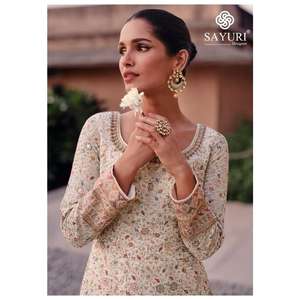 Heavy Faux Georgette Work Georgette Anarkali Vestido para bodas y fiestas Disponible a un precio asequible - Product Image 3