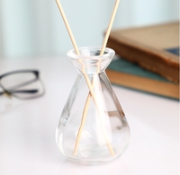 FJ GBA-039 Décoration d'intérieur – Bouteille vide en verre transparent de 140 ml à large ouverture pour diffuseur de parfum et d'aromathérapie