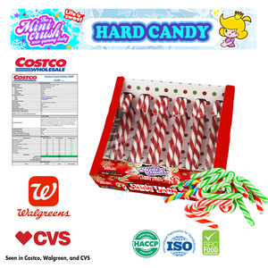 Decoraciones navideñas personalizadas, bastones duros de caramelo, palitos de piruletas de arcoíris para venta al por mayor - Product Image 5