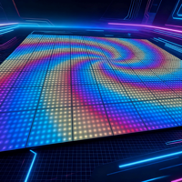 UNOXINE Carreaux de piste de danse à capteur LED RGBW pour extérieur commercial IP55 avec contrôle DMX512 et effet miroir pour événements