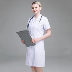 Logo Oem di alta qualità personalizzato manica lunga manica corta cotone medico medico ospedale donna <span class=keywords><strong>camice</strong></span> bianco da laboratorio - Product Image 6