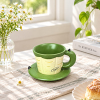 Ensemble tasse et soucoupe en céramique gaufrée créative et simple, tasse à café et à lait INS pour couple, idéale pour le petit-déjeuner et le thé de l'après-midi