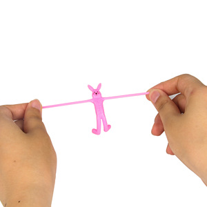 Jouet à presser en TPR souple et élastique en forme de lapin coloré pour Pâques, jouet unique pour soulager le stress et la décompression - Product Image 4