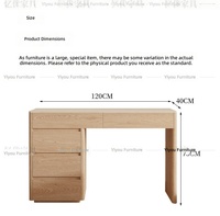 Coiffeuse et commode de salon personnalisée, style naturel, design plat, finition placage chêne clair, 4 tiroirs, avec rangement