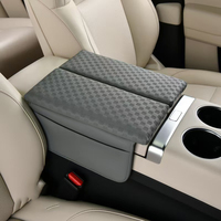 Boîte de rangement multifonctionnelle de luxe en cuir pour accoudoir de voiture, organisateur intérieur universel avec design surélevé