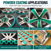 Ruban adhésif en silicone PET vert en gros pour la protection des surfaces métalliques lors de la peinture par poudrage et de la masquage haute température