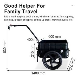 Remolque de Bicicleta <span class=keywords><strong>con</strong></span> Marco Metálico para Transporte, Fácil Instalación, Cubeta de Plástico de 70L/45L, Quad <span class=keywords><strong>con</strong></span> Remolque para Granja - Product Image 3