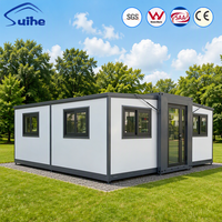 Maison conteneur extensible 2 chambres, mobile, pour bureau ou hôtel, design moderne et respirant, luxe