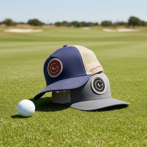 Gorra de Golf Personalizada de Alta Calidad, Bicolor, Unisex, con Apliques de Terciopelo, Logotipo Bordado, para Hombre y Mujer - Product Image 1