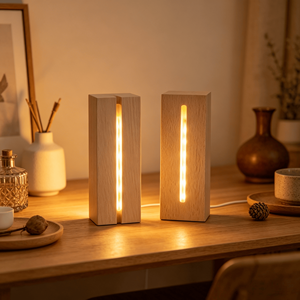 Eco-friendly Materials LED Wooden Lamp Luminous Acrylic DIY Wooden Base Suitable for Gifts Wooden Visual LED - Product Image 3