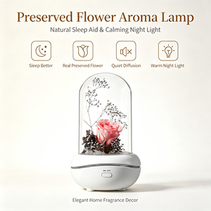 <span class=keywords><strong>Diffusore</strong></span> di Aromi Creativo <span class=keywords><strong>con</strong></span> <span class=keywords><strong>Fiore</strong></span> Eterno in Plastica, Illuminazione Ambientale a Sette Colori, Telecomandato, Alimentato USB, Lampada Aromatica per Casa - Product Image 4