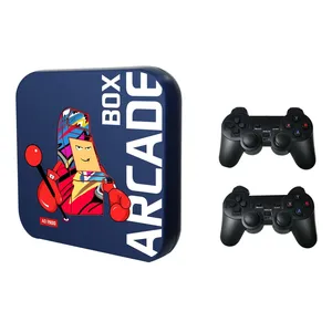 Kotak Arcade 256G nirkabel, konsol Game Mini tampilan HD 4K untuk PS1/PSP/N64/DC Super x Pro