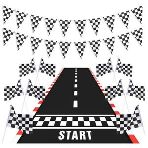 Elastic Fabric Stretch Rectangular Spandex <strong>Black</strong> and White Checkered Racing <strong>Table</strong> <strong>Covers</strong> Tablecloth for Wedding Event Patio - Product Image 4