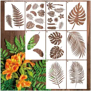 Große tropische Blätter-Schablonen A4 Palmblatt-Schablone hawaiianische FernblätterVorlage Farb-Schablonen zum Malen auf Holz