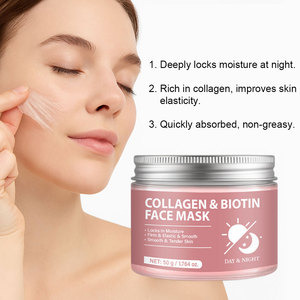 Masque facial en hydrogel de collagène de nuit OEM Soins de la peau <span class=keywords><strong>Beauté</strong></span> raffermissante Masque facial transparent Masque exfoliant profond au collagène radieux - Product Image 5