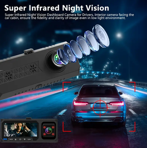 3 Channels Car <strong>Camera</strong> 2.5k Front Inside and Rear Car Black Box Night Vision Car Video Recorder GPS <strong>Wifi</strong> Dash Cam - Product Image 3