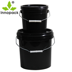 Barils ronds en plastique vides de <span class=keywords><strong>10</strong></span> L de couleur noire avec poignée en métal, seau en plastique de qualité alimentaire de <span class=keywords><strong>10</strong></span> <span class=keywords><strong>litres</strong></span> pour l'industrie - Product Image 2