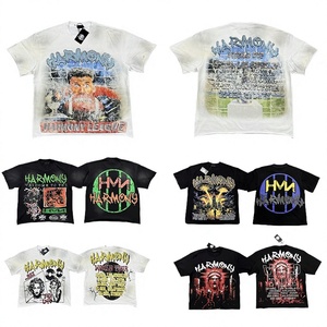 T-shirt Homme en Coton Lourd Personnalisé, Style Vintage Streetwear, Coupe Oversize, Imprimé Diamant, Vente en Gros de Haute Qualité - Product Image 2