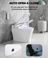 WC intelligent monobloc de luxe avec capteur, chasse d'eau électrique automatique, bidet en céramique, siphon en P inclus