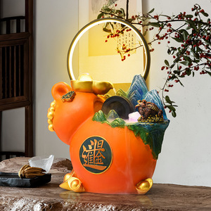 Quanfangyuan Chinese Style Flowing Water <b>Desk</b> Ornament <b>Large</b> 43x28x58cm Humidifier With LED Light For Home Office Decoration - Product Image 2