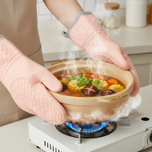 Gants de cuisine en silicone résistants <span class=keywords><strong>à</strong></span> la chaleur professionnels, gants de <span class=keywords><strong>four</strong></span> imperméables, accessoires de barbecue pour la cuisson - Product Image 6