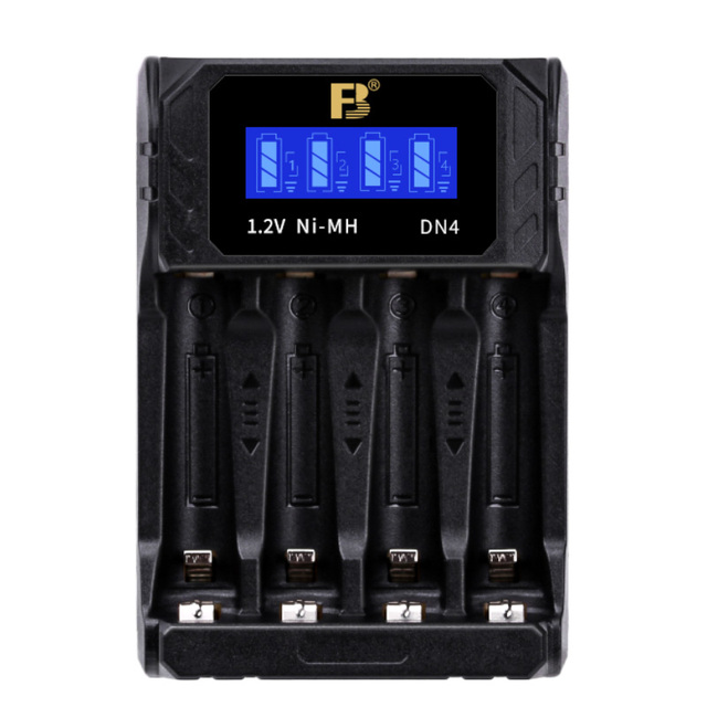 FB DN4 1.2V USB-C Input LED Battery Charger 4-Slot DC NIMH AA/AAA Emergency Mobile Charger for AA/AA Batteries