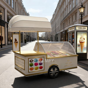 Kiosque mobile de rue standard européen, résistant à la rouille, pour la vente de nourriture rapide, chariot à glaces roulées avec congélateur - Product Image 2