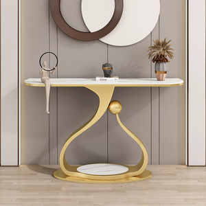 Table <span class=keywords><strong>console</strong></span> de luxe moderne en métal Rock Board pour décor de couloir et <span class=keywords><strong>bureau</strong></span> <span class=keywords><strong>console</strong></span> pour salon chambre villa hôtel - Product Image 4
