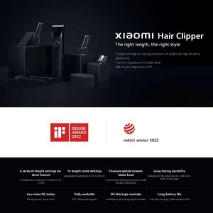 Cortadora de Pelo Xiaomi 3W, Recargable por USB, Batería de Iones de Litio de 2000mAh, Plástico, Resistente al Agua IPX7, Cuchillas de Cerámica Recubiertas de Titanio, Uso Doméstico - Product Image 2